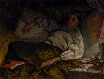 横たわる貴婦人 ジェームス・ジャック・ジョゼフ・ティソ Oil Paintings